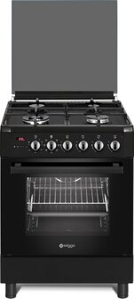 Wiggo WO-E639R(BB) Serie 9 - Gasfornuis - Wok - Zwart