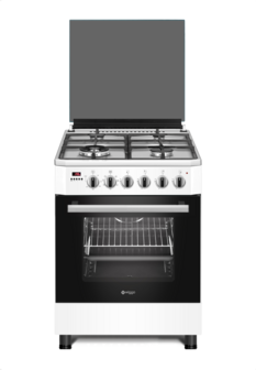 Wiggo WO-E639R(WX) - Serie 9 - 60 cm - Gasfornuis - Wok - Wit Rvs