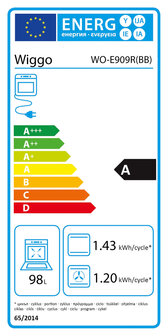 Wiggo WO-E909R(BB) Serie 9 - Gasfornuis - Zwart