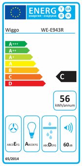 Wiggo WE-E943R(BB) - Wandschouw Afzuigkap - 90cm - Zwart