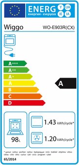 Wiggo WO-E903R(CX) Serie 3 - Gasfornuis - Cr&eacute;me Rvs