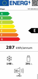 Wiggo WR-SBS18E(X) - Amerikaanse Koelkast - No Frost - 2 deuren - Display - Super Freeze - 442 Liter - Rvs