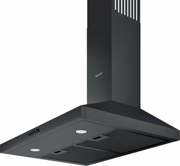 Wiggo WE-D630P(B) - Wandschouw Afzuigkap - 60 cm - 300m&sup3;/h - 3 standen - Energieklasse D - Zwart 