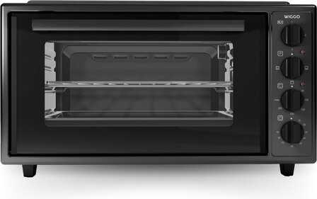 Wiggo WMO-E4562H(B) - Vrijstaande oven met kookplaat 2000W - 45 liter - Zwart