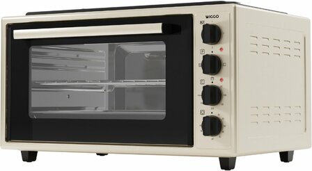 Wiggo WMO-E4562H(C) - Vrijstaande oven met kookplaat 2000W - 45 liter - Creme