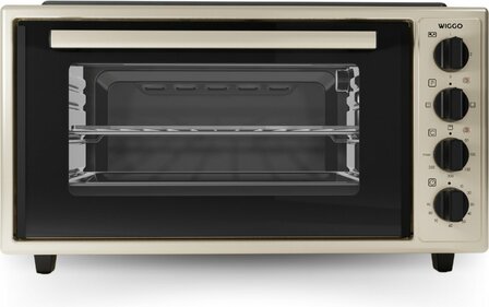 Wiggo WMO-E4562H(C) - Vrijstaande oven met kookplaat 2000W - 45 liter - Creme