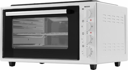 Wiggo WMO-E4562H(W) - Vrijstaande oven met kookplaat 2000 W - 45 liter - Wit