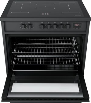 Wiggo WIO-E921A(BB) - Freestanding - Induction - Elektrische Oven - 90cm - 8 Function - 121 Liter - 3000 W - Zwart