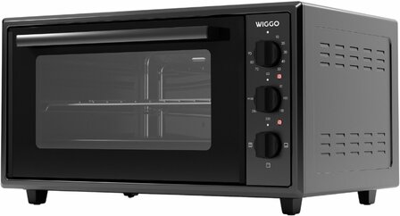 Wiggo WMO-E456(B) - Vrijstaande Mini Oven - 45 liter - 2000 Watt - Timer - Zwart