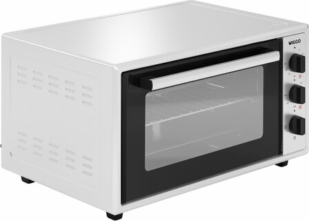 Wiggo WMO-E456(W) - Vrijstaande Mini Oven - 45 liter - 2000 Watt - Timer - Wit