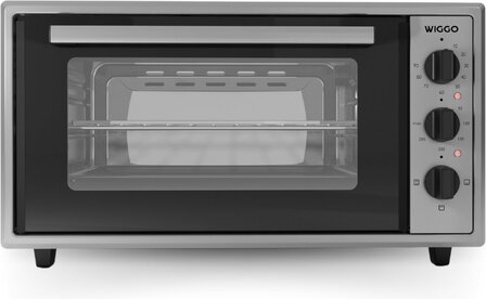 Wiggo WMO-E456(X) - Vrijstaande Mini Oven - 45 liter - 2000 Watt - Timer - Rvs