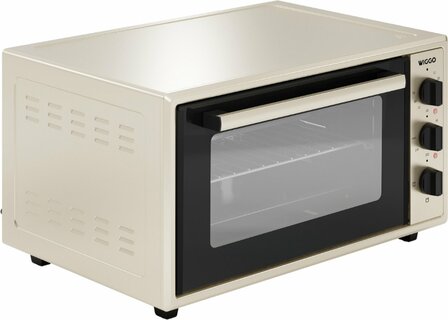 Wiggo WMO-E456(C) - Vrijstaande Mini Oven - 45 liter - 2000 Watt - Timer - Creme