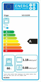 Wiggo WO-E639R(RX) Serie 9 - Gasfornuis - Wok - Rood Rvs