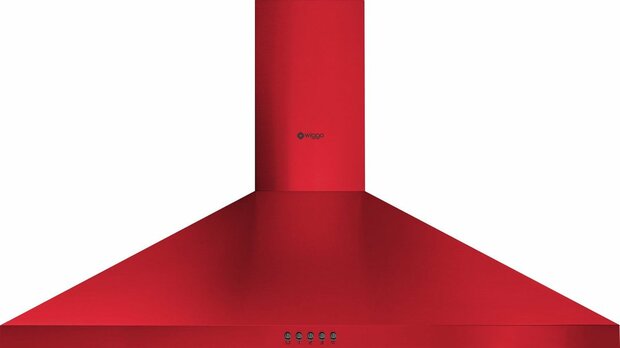 Wiggo WE-E943R(RB) - Wandschouw Afzuigkap - 90cm - Rood