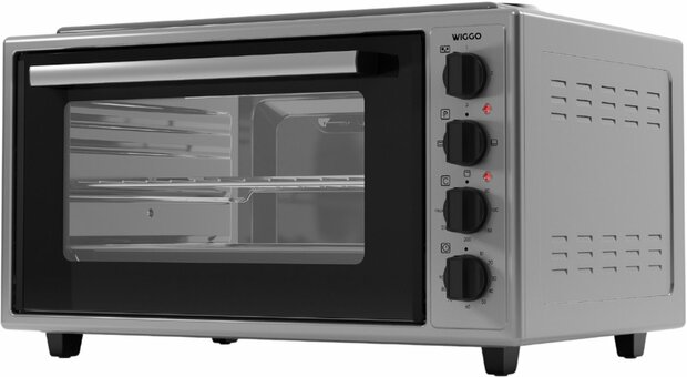 Wiggo WMO-E4562H(G) - Vrijstaande oven met kookplaat 2000W - 45 liter - Rvs