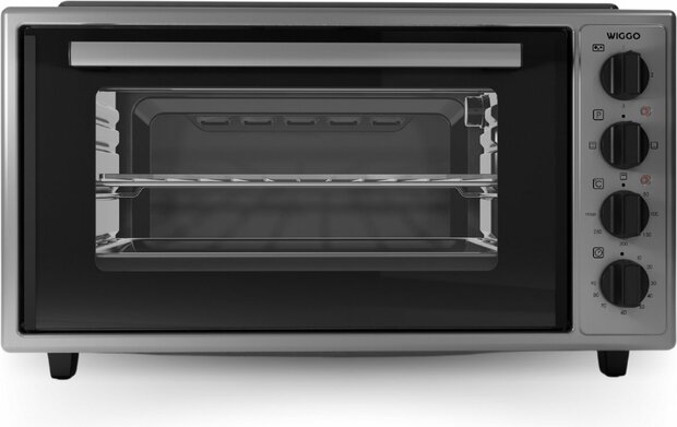 Wiggo WMO-E4562H(G) - Vrijstaande oven met kookplaat 2000W - 45 liter - Rvs