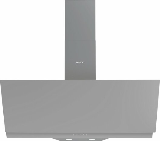 Wiggo WE-A942G(G) - Schuin - 90cm - 626m³/h - 4 standen - Energieklasse A - Grijs Dubbel Glas