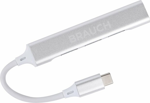 Brauch Docking Station 5 in 1 USB-A USB-B USB-C USB-D Mac en Windows - Grijs