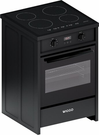 Wiggo WIO-E621A(BB) - Freestanding - Induction - Elektrische Oven - 60cm - Zwart