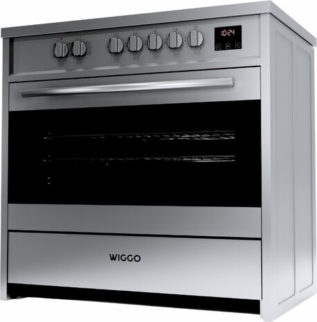 Wiggo WIO-E921A(XX) - Freestanding - Induction - Elektrische Oven - 90cm - 8 Function - 121 Liter - 3000 W - Inox