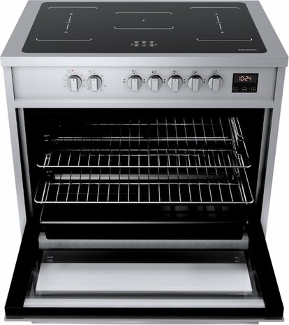 Wiggo WIO-E921A(XX) - Freestanding - Induction - Elektrische Oven - 90cm - 8 Function - 121 Liter - 3000 W - Inox