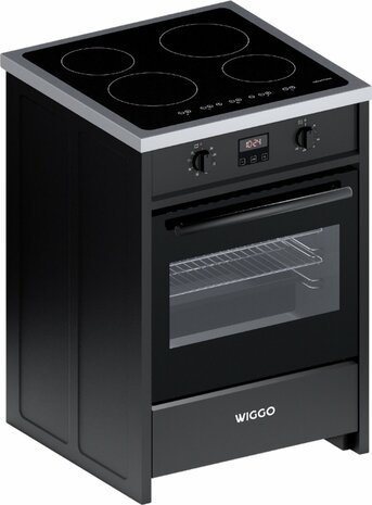 Wiggo WIO-E621A(BX) - Freestanding - Induction - Oven - 60cm - Zwart Inox