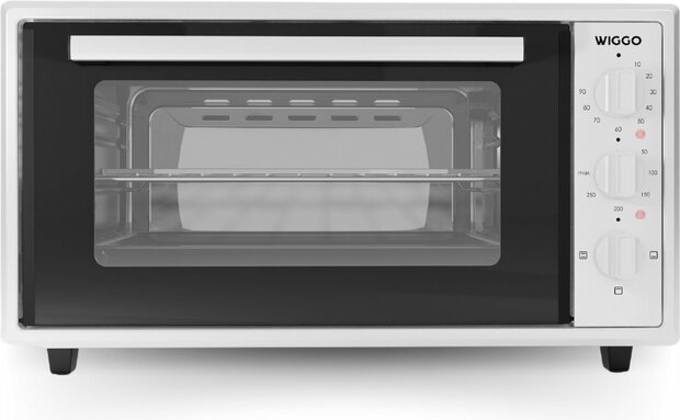 Wiggo WMO-E456(W) - Vrijstaande Mini Oven - 45 liter - 2000 Watt - Timer - Wit