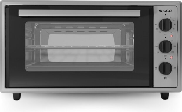 Wiggo WMO-E456(X) - Vrijstaande Mini Oven - 45 liter - 2000 Watt - Timer - Rvs