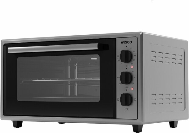 Wiggo WMO-E456(X) - Vrijstaande Mini Oven - 45 liter - 2000 Watt - Timer - Rvs