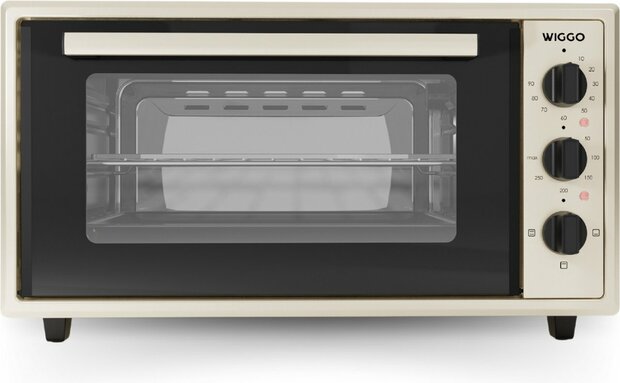 Wiggo WMO-E456(C) - Vrijstaande Mini Oven - 45 liter - 2000 Watt - Timer - Creme