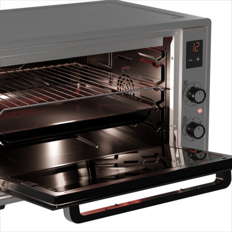 Wiggo WMO-E657(X) - Vrijstaande oven - 65 liter - Inox